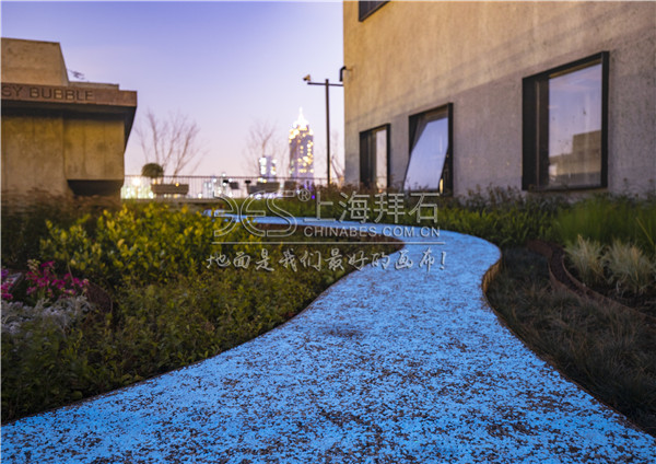 熒光膠粘石路面