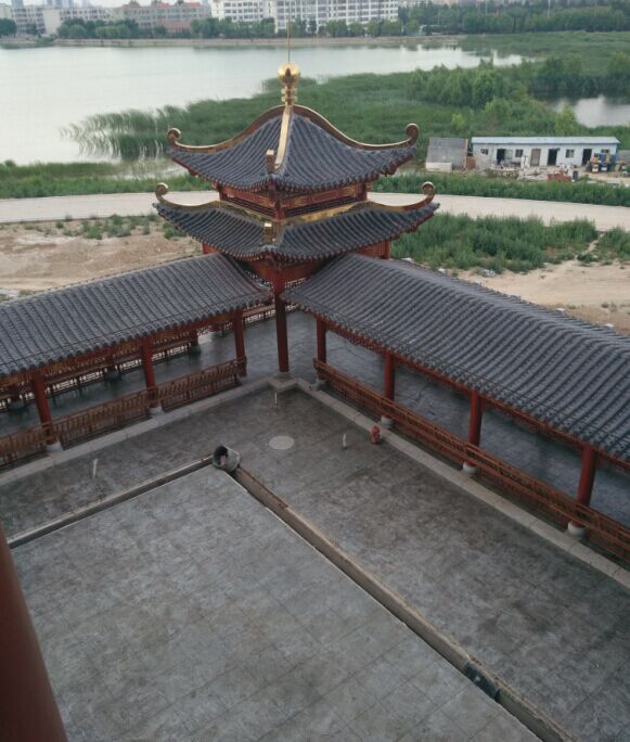 山東濱州黃河樓壓花地坪應(yīng)用