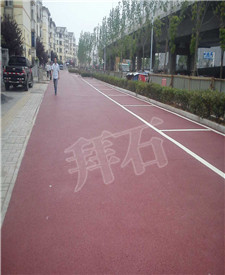 合肥銅陵車行道彩色透水地坪竣工！