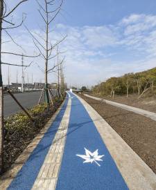 上海奉賢金融小鎮(zhèn)藍(lán)色透水混凝土項(xiàng)目