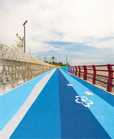 舟山長(zhǎng)峙島彩色透水混凝土跑道